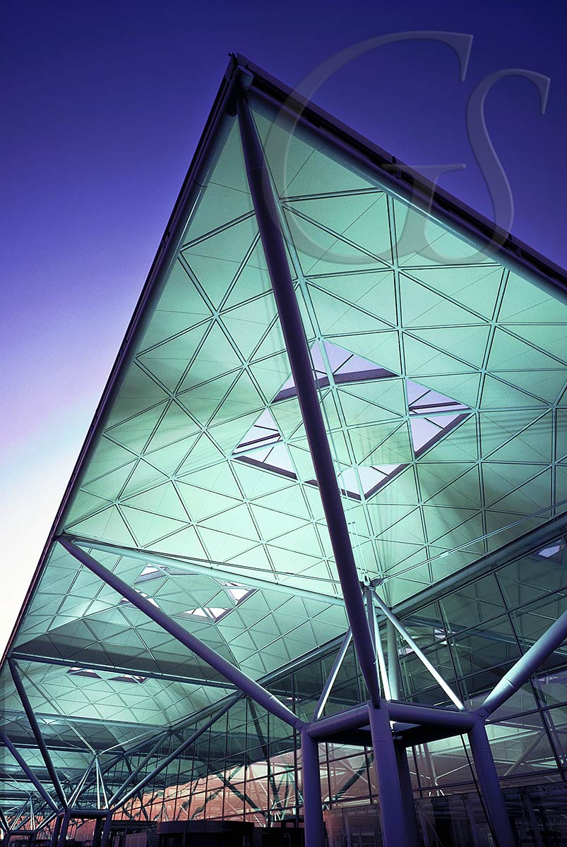Roof panelling at Stansted Airport, UK
